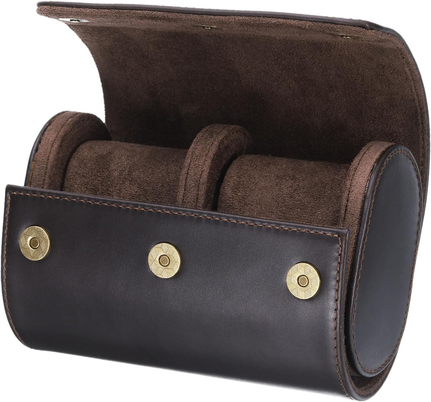 HARFINGTON Watch Roll Travel Case Single Slot Portable Leather Storage Cases for Men and Women, Watches Storage Organizer with Removable Pillows for Traveling, Display, Home Storage, Black
