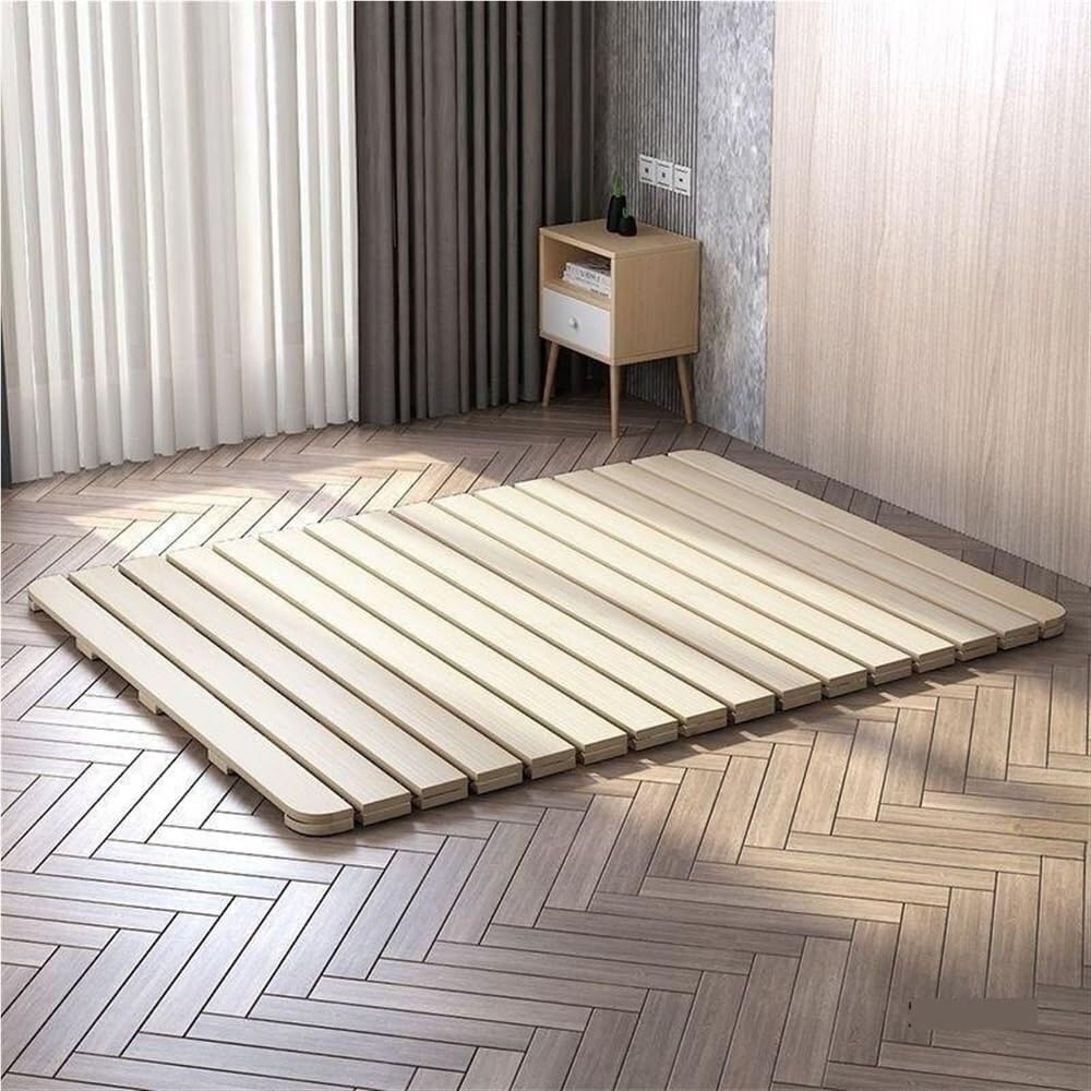 Futón Plegable de Madera Maciza con Estructura de láminas enrollables, Ideal para Dormitorio y Sala de Estar, diseño Compacto (78,7 x 53,2 Pulgadas)