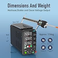 Vista 5 de Fuente de alimentación CC variable, fuente de alimentación de banco de conmutación 0-32V 0-10A con modo de carga inteligente, USB de 20W y carga