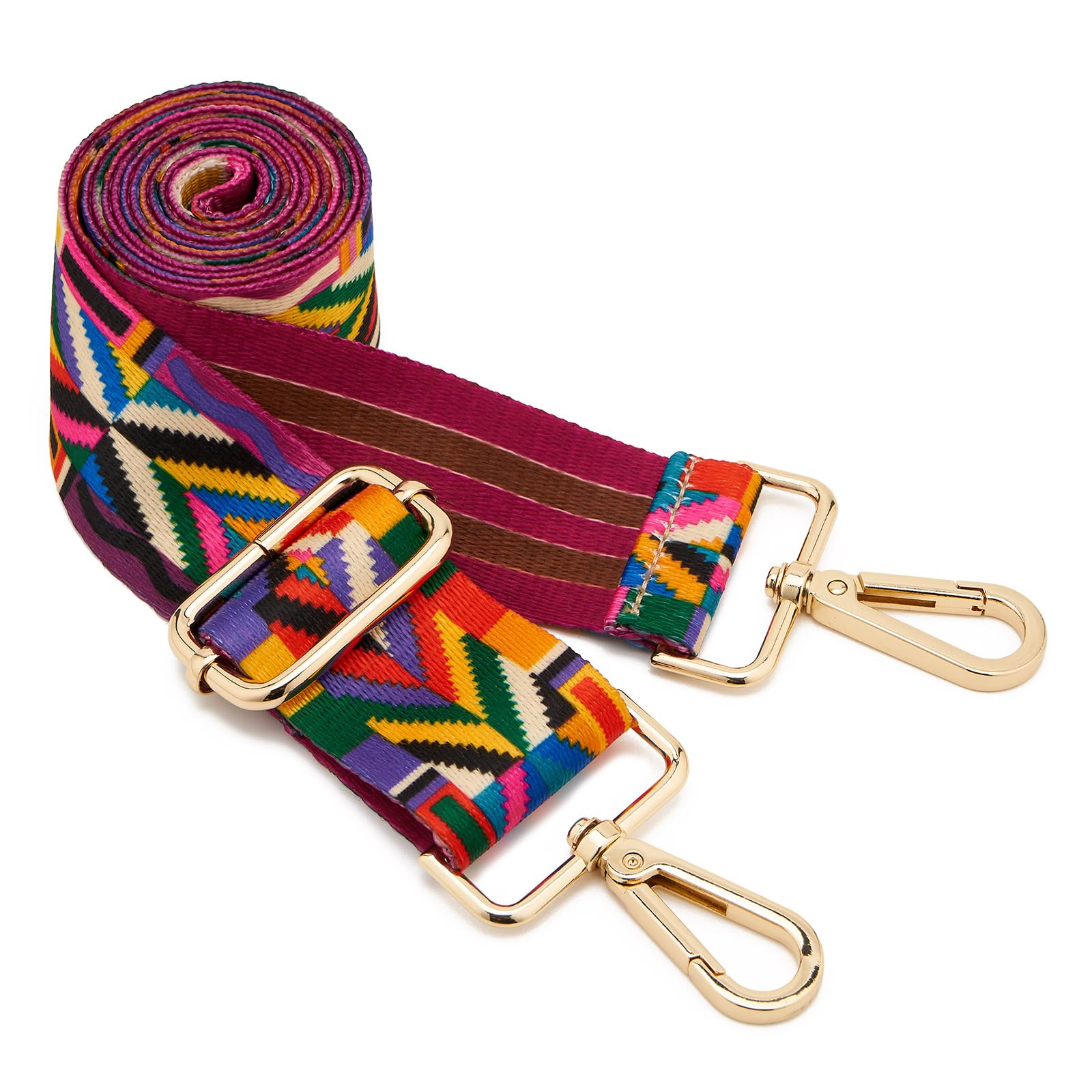 ZOOEASS Wide Shoulder Strap Adjustable Replacement Belt Guitar Style Crossbody Bag Handbag Strap Multicolor Canvas Straps(Wide:1.5in)(Color1)