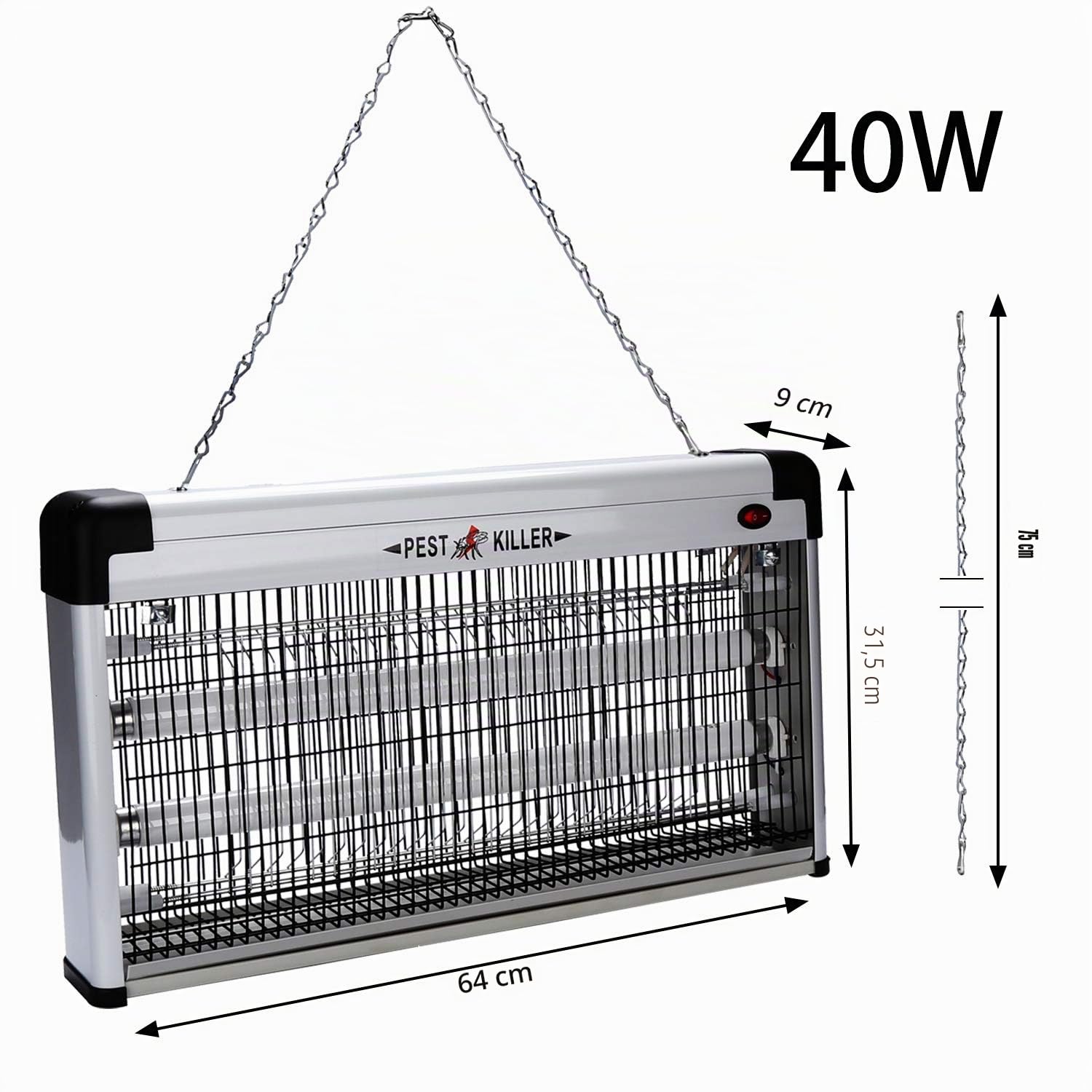 Matamoscas eléctrico de 40 W, lámpara UV, eficaz para reducir insectos voladores en interiores para dormitorios y jardines, sin productos químicos tóxicos