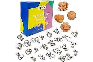 Brain Teaser Puzzles 28 Pcs: Mind Games for Adults and Kids