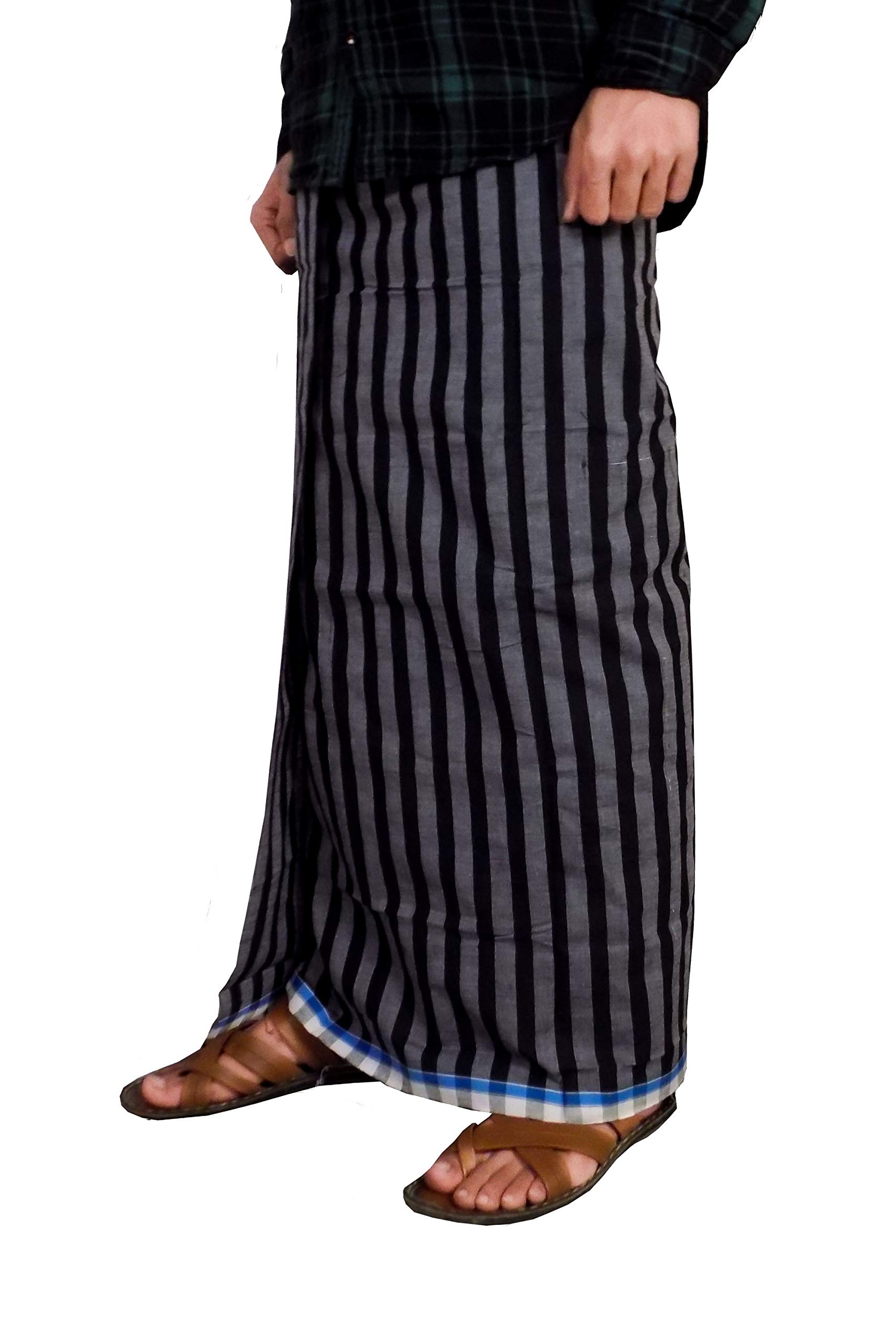 Riyashreemen's cotton lungi for men free size 2 meter Combo (set of 2) MenLungi 010 011