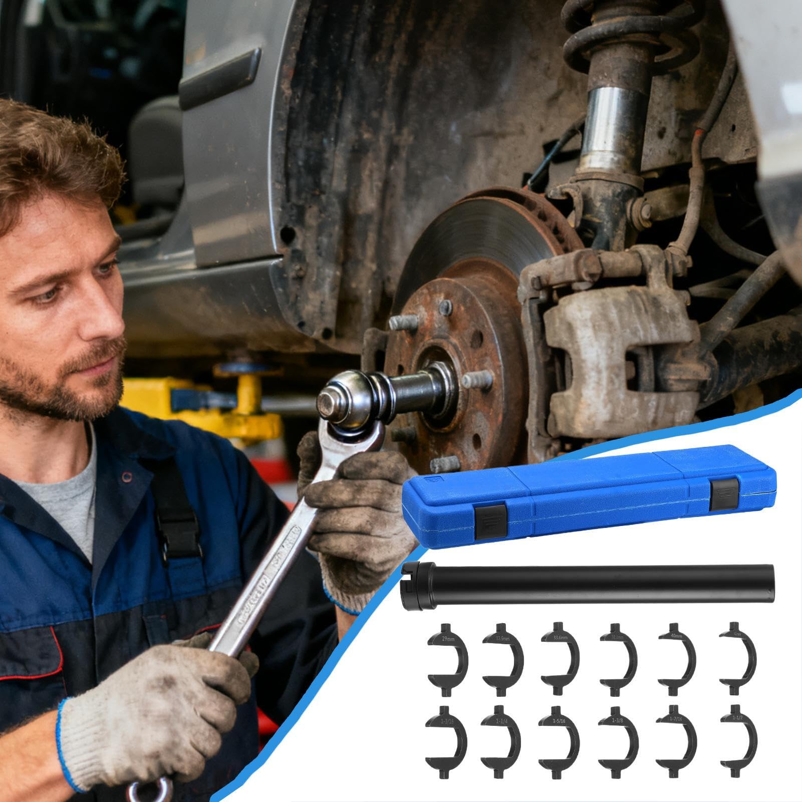 Strumento per Rimozione Giunto Sferico Interno - Kit Installazione Giunto Sferico | Strumento Di Riparazione Per Automobilistico,per Camion Auto SUV RV Officina Garage Sterzo