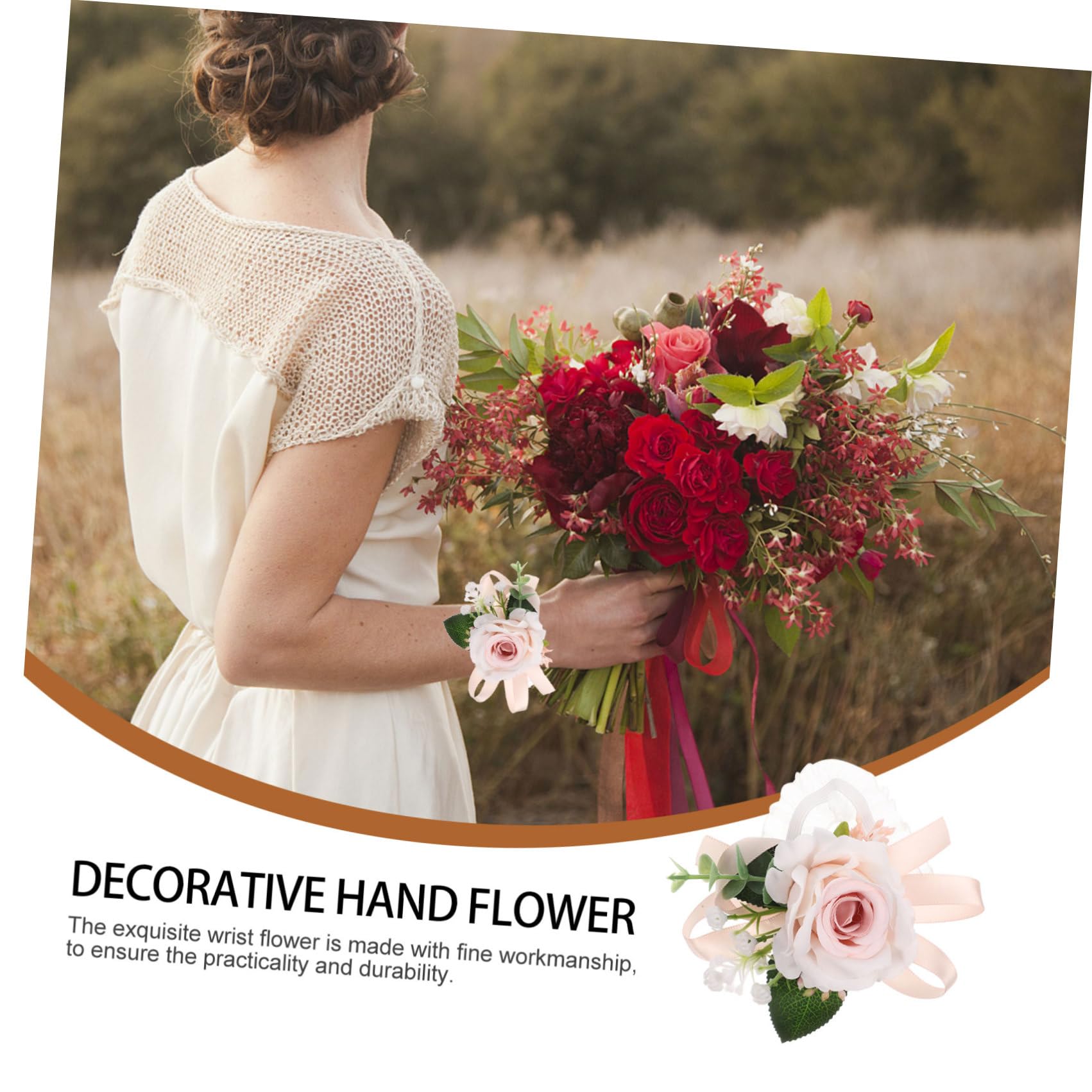 YARNOW Braccialetti da Polso per Matrimonio 6 Pezzi Elegante e Semplice Decorazione Floreale per Sposa Accessorio da Festa Nuziale