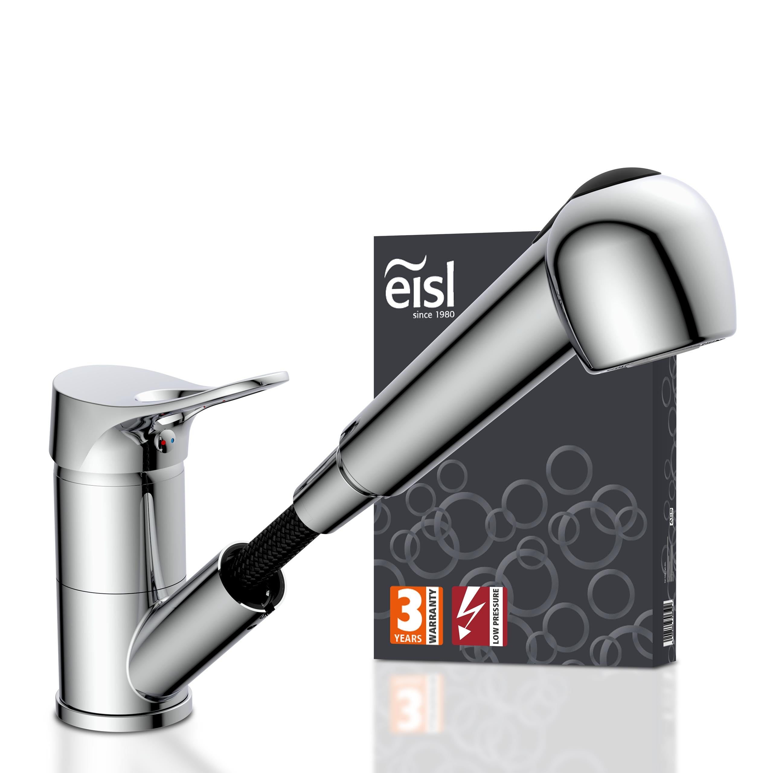 Mitigeur de cuisine basse pression EISL Verona avec douchette extractible chromée NI183VECR-LP
