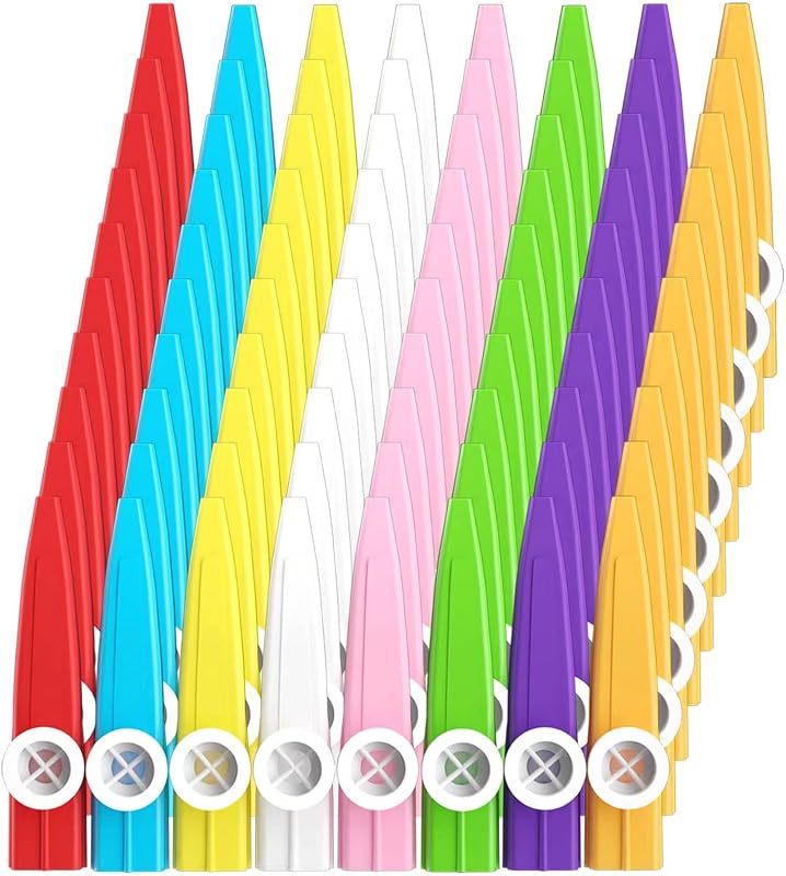 80 pcs 8 Colors Plastic Kazoos Musical Instruments for Party, Early Childhood Education Gifts, Perfect for Over 3 Years Old Kids Gift Price Party Favor Gift Bag Fillers