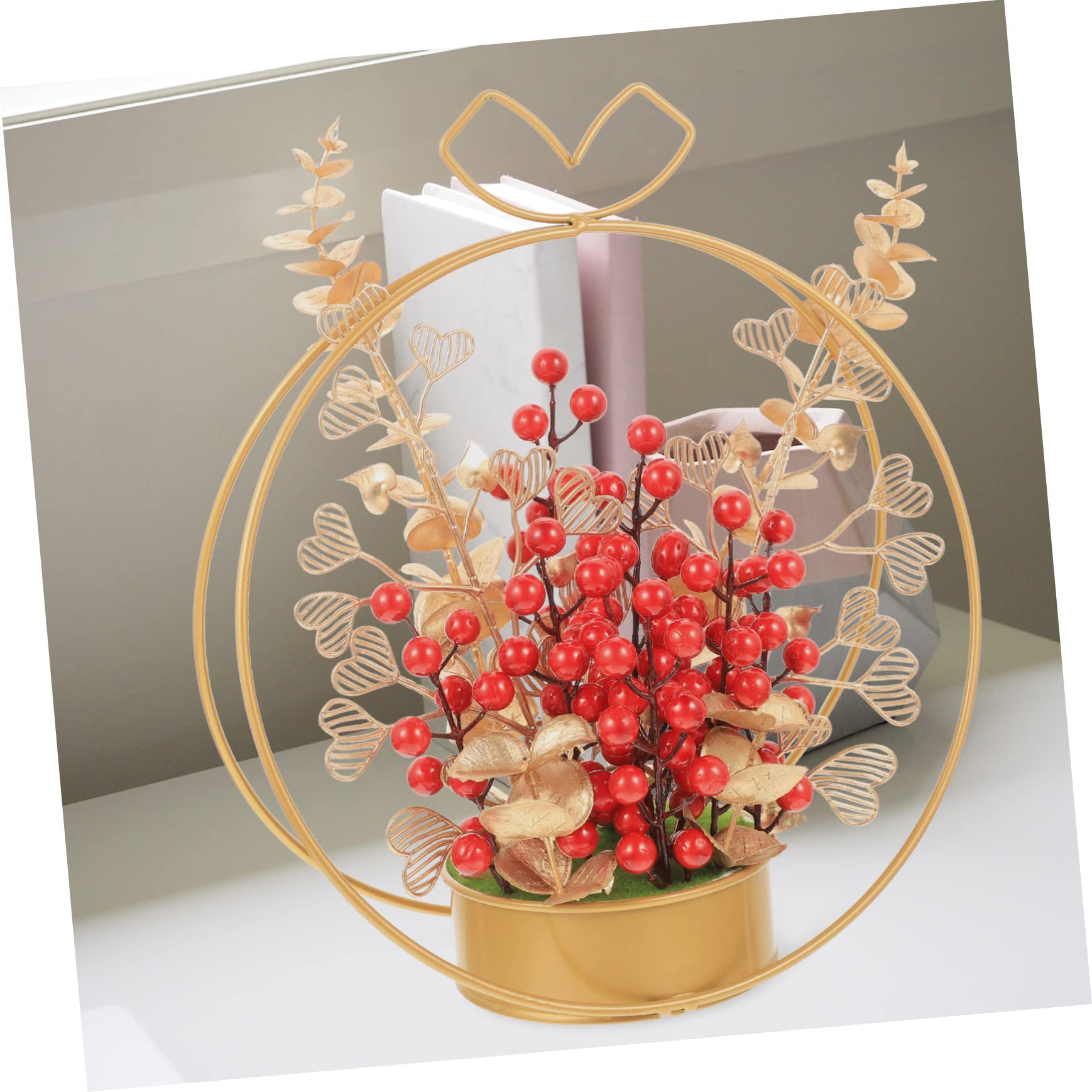 GALPADA Cesto di Fiori Finto Bacche Rosse Decorazione da Tavolo per Matrimoni Ornamento per Fest Matrimonio Decorazione per Tavoli da Pranzo per Decorazioni Nuziali Casa