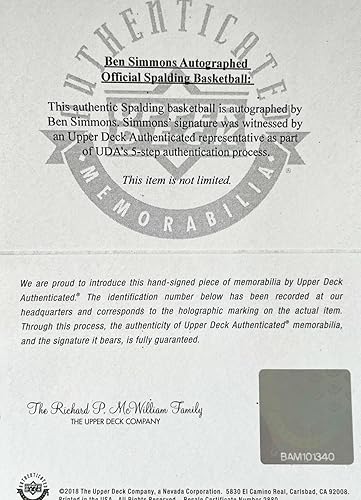 Miniatura 2 de Ben Simmons Signed Authentic Basketball Brooklyn Nets UDA COA Autograph 76ers - Autographed Basketballs