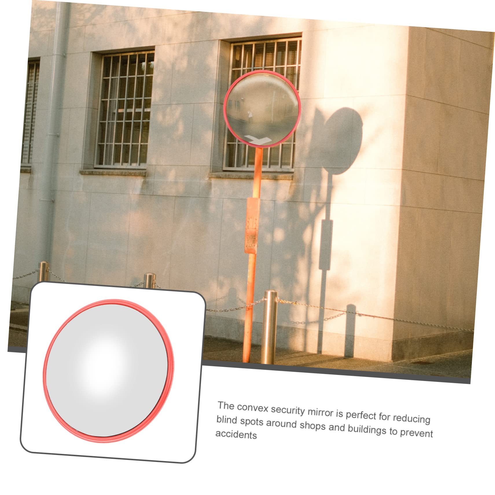 Amosfun Miroir Convexe Rond Pour Sécurité Routière Miroir De Signalisation Avec Large Angle De Vision Pour Courbes Et Angles Morts