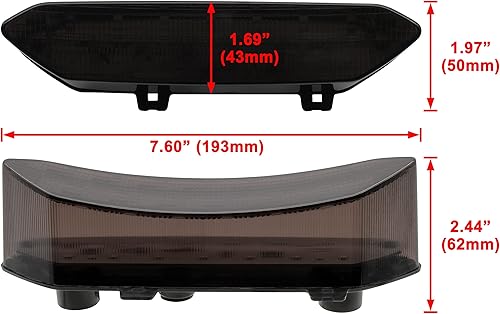 Miniatura 6 de Luces traseras LED ahumadas de freno para Raptor, luz trasera de freno para Yamaha Raptor 700R 700 2006-2018  YFZ450R YFZ450X YFZ 450R 450X 450X 450