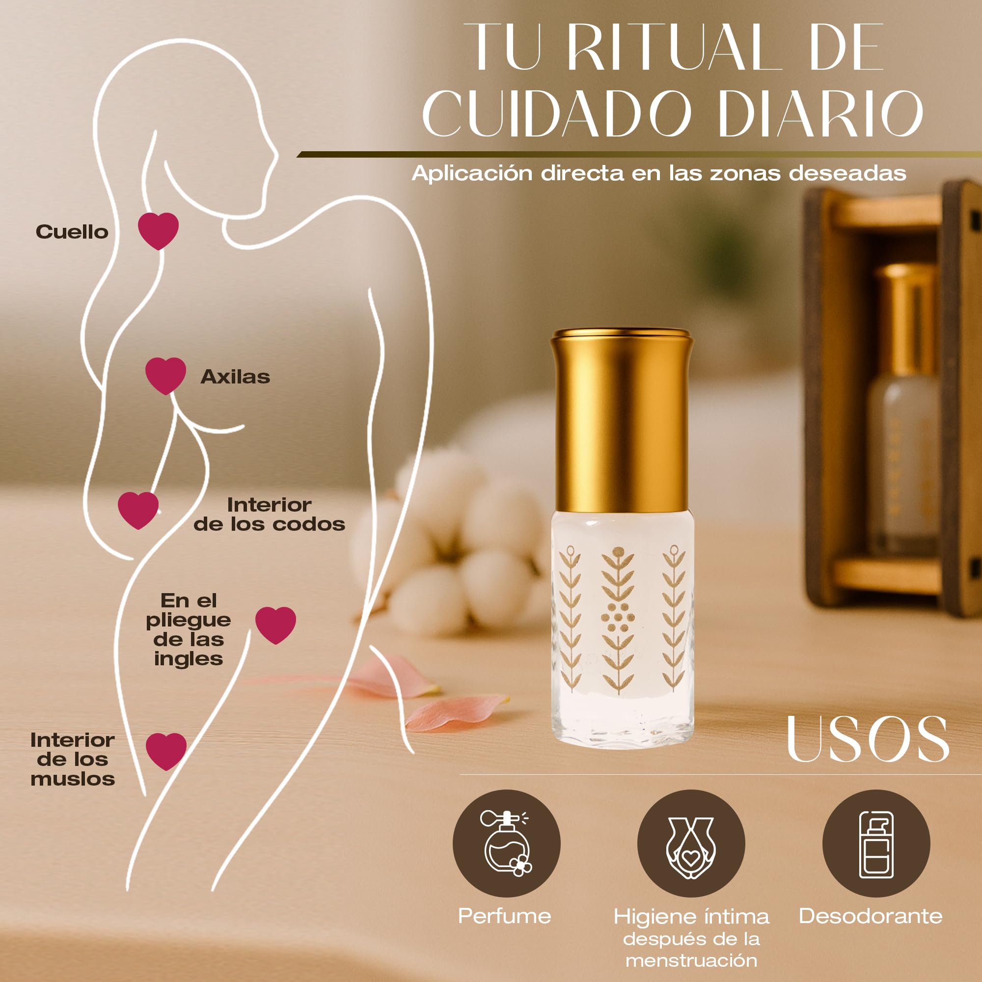 Musk Tahara 3ml | Almizcle Blanco, Aceite Esencial para Purificación después de la Menstruación, Perfume Árabe Mujer, Libre de Alcohol y Apto para Piel Sensible, Textura Cremosa