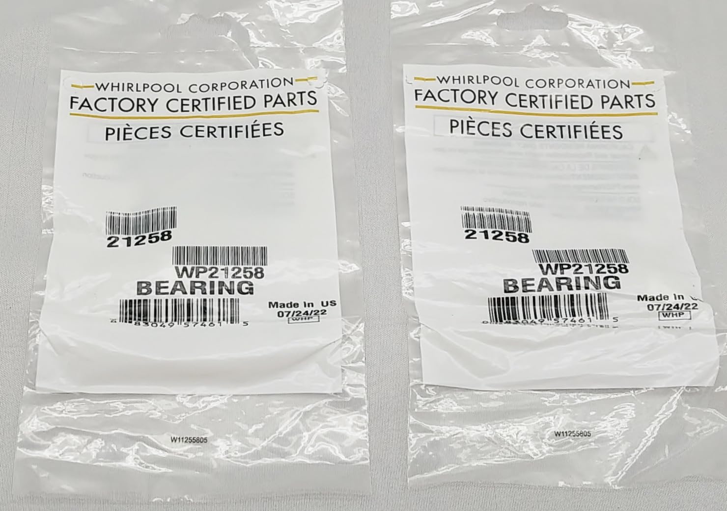 WP21258 Washer Lid Hinge Bearing - New - Set of Two (2) - Genuine OEM - AM 3-6-1 - EA240209