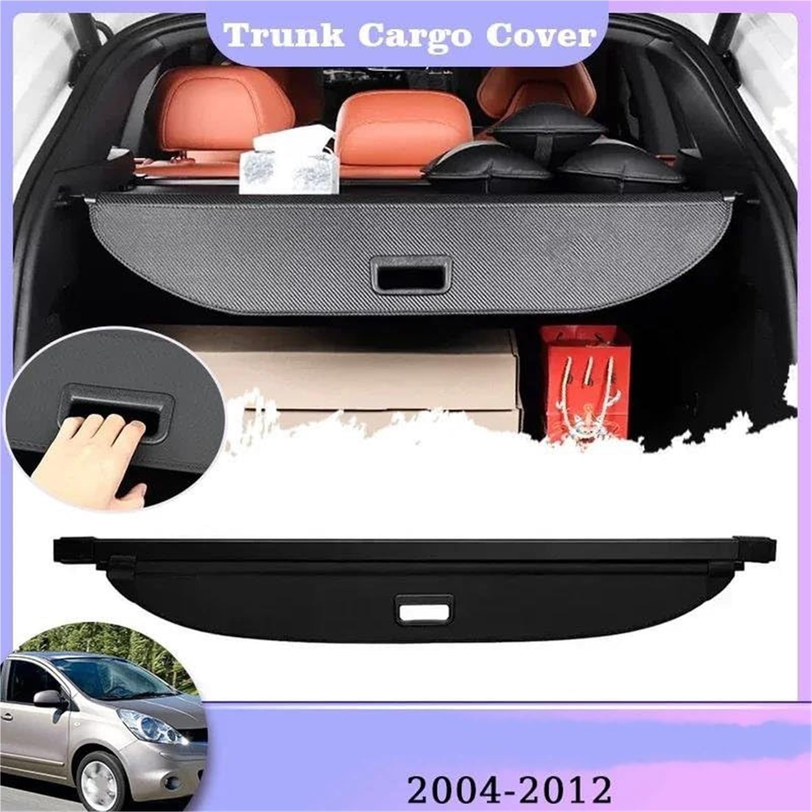 Luggage Shade Shield Car Rear Trunk Cargo Cover, for NISSAN