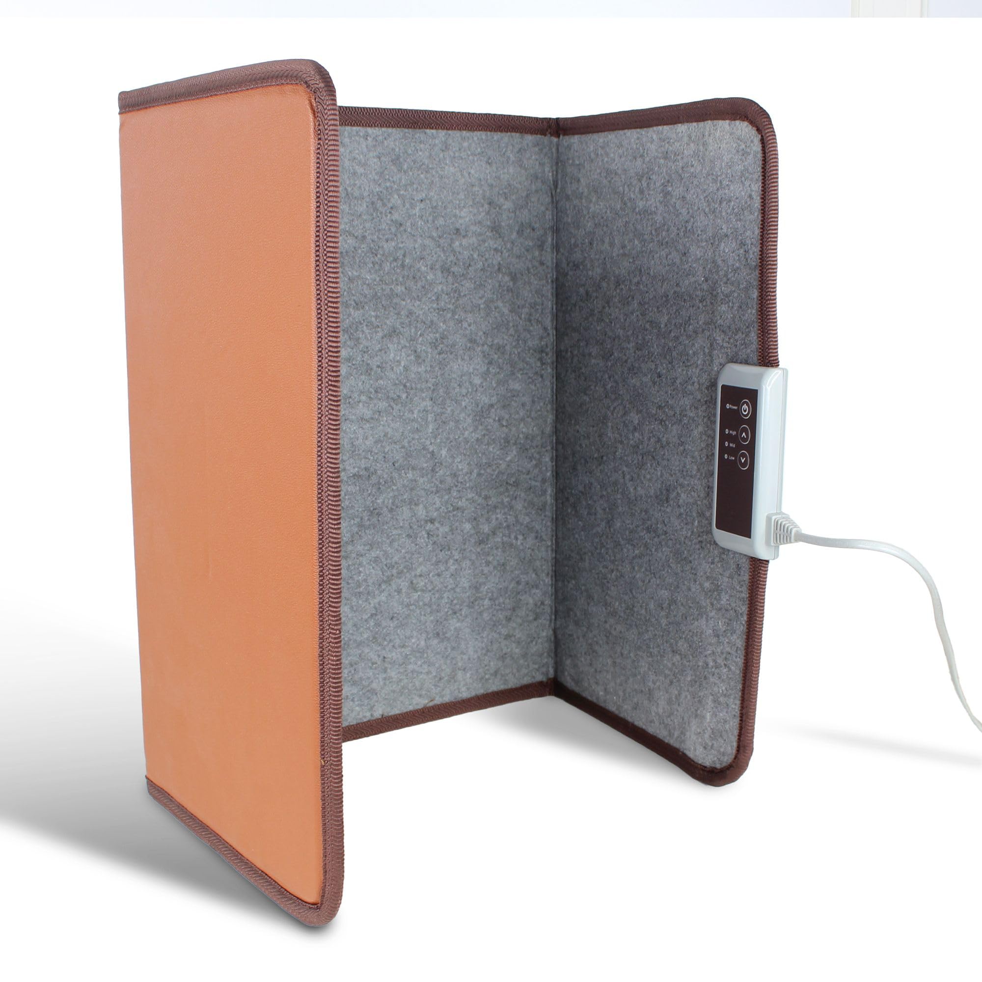 FISHTEC - Heizpanel, 3 Seiten, zusammenklappbar, drei Stufen, 45 55 65 °C, mit Fernbedienung, Timer – Fußheizung, Heizung, Dappoint, Büro, Wohnzimmer, Schlafzimmer