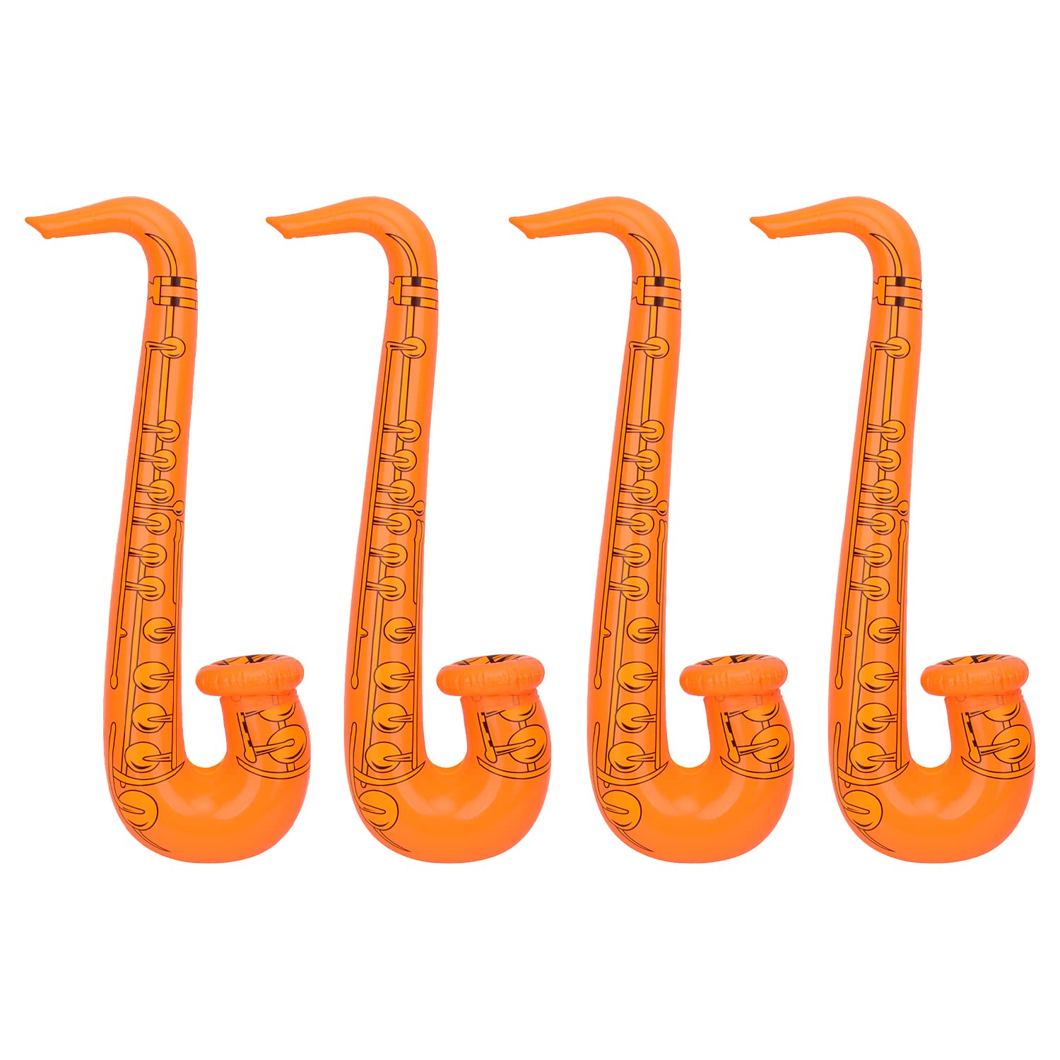 Trimming Shop Inflatable Saxophone Balloon 4pcs, Orange