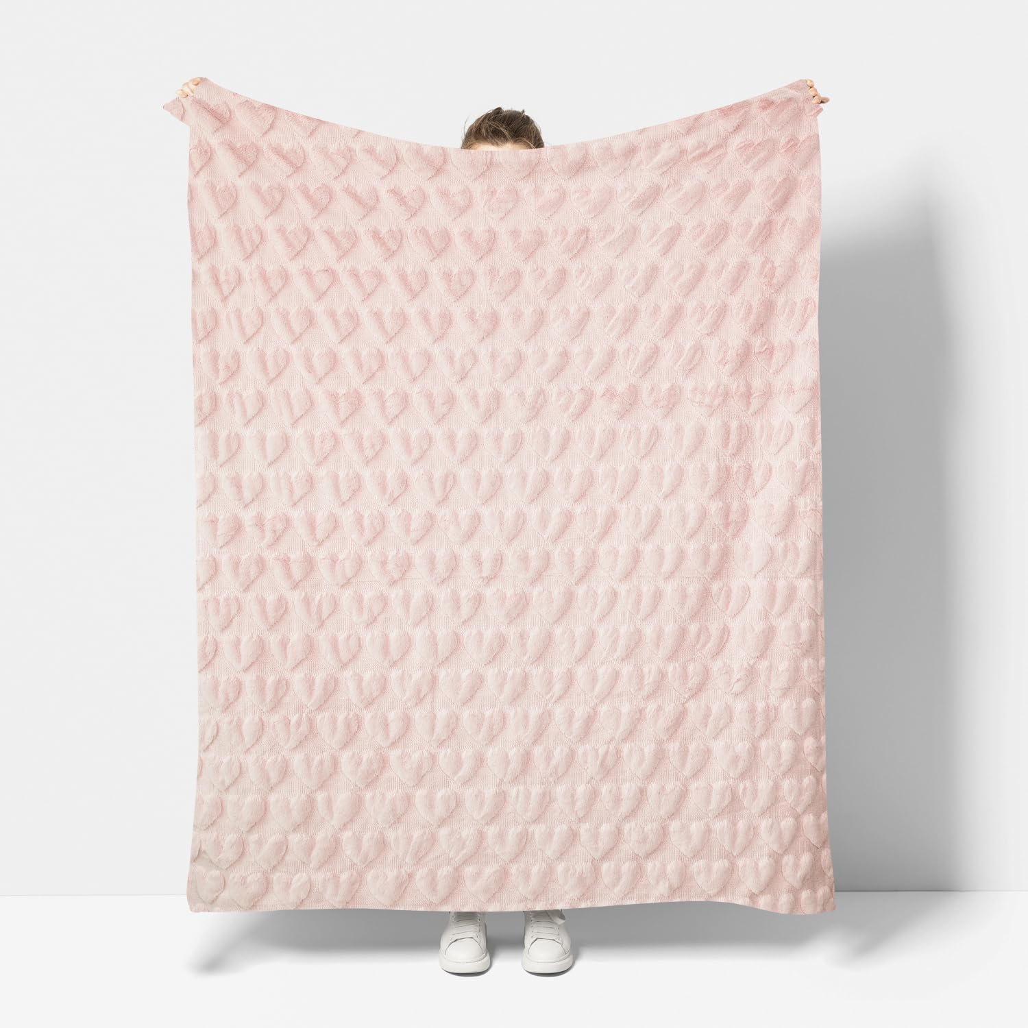 Horaldaily Valentine Blanket Throw, Pink Love Heart Soft Fuzzy Plush Faux Fur Cozy Blankets for Couch Sofa Bed Lounging, Ideal Gifts for Kids Adults Wife Self, 50x60 - Image 6