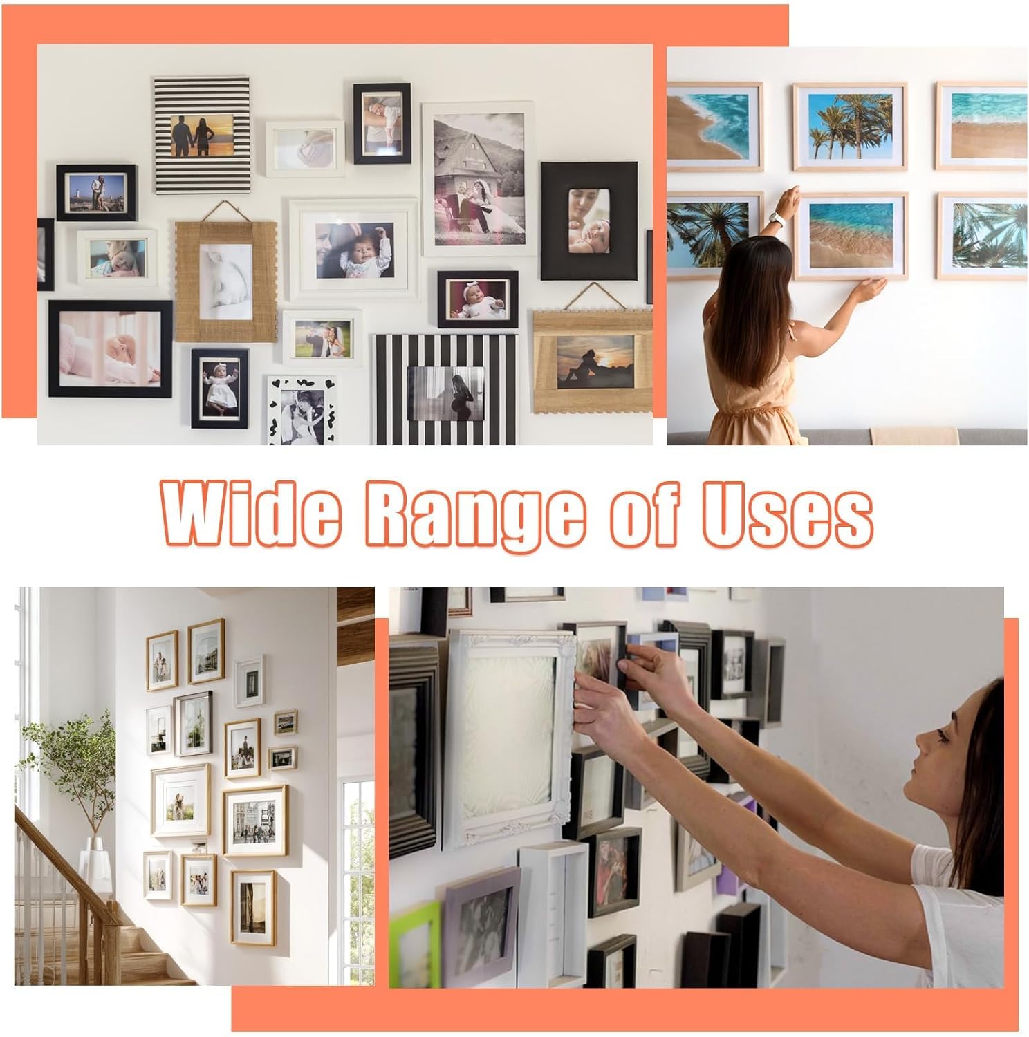 D-Ring Picture Hangers with Screws Kit 40 Pcs - 2 Sizes Heavy Duty Picture Hanging Hardware, Single Hole & Double Hole Wall Hooks for Hanging Clock Frames Mirrors Canvas Paintings Artwork