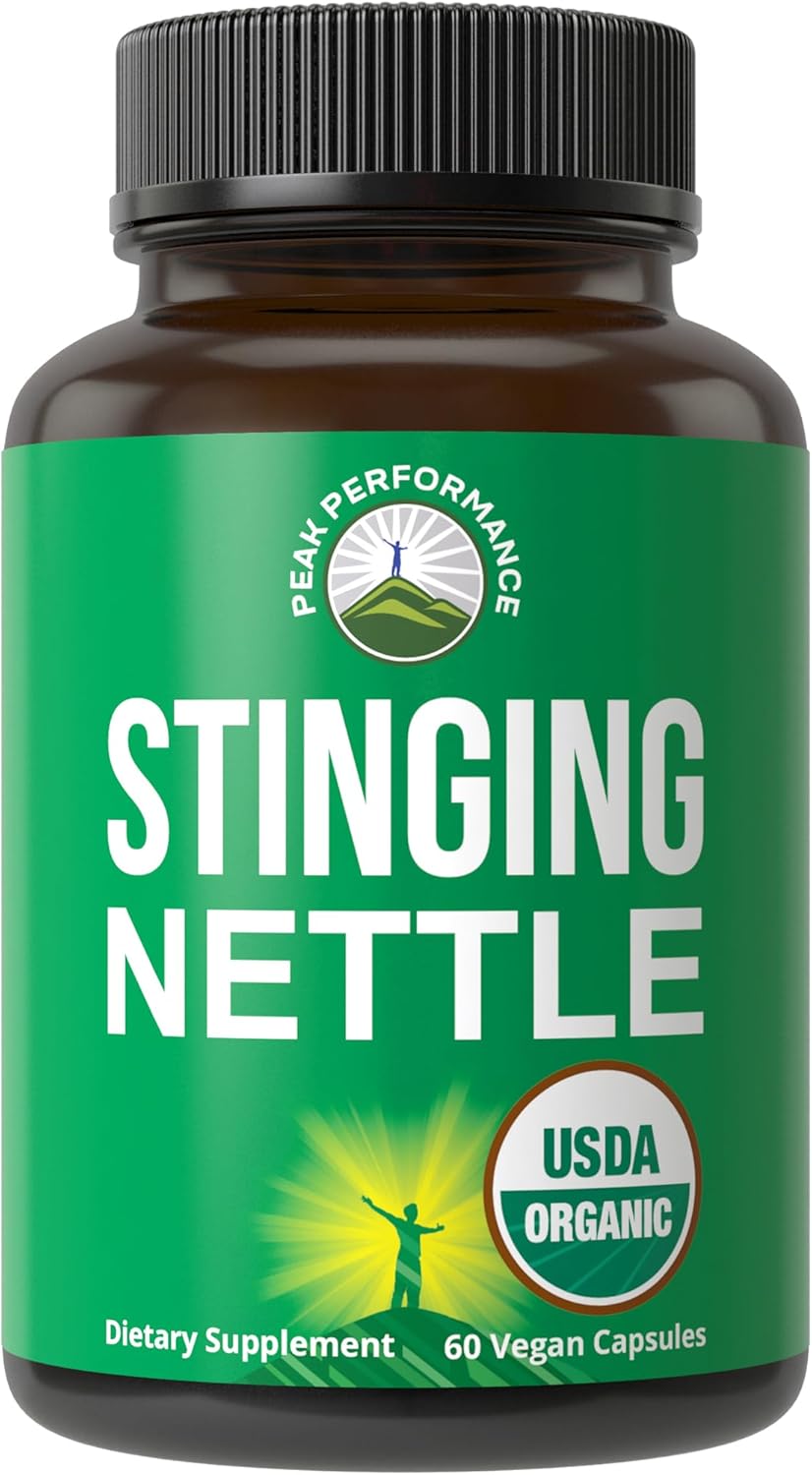 USDA Organic Stinging Nettle Vegan Capsules Made with Stinging Nettle Leaf Powder for Prostate, Hair Growth, Allergy. Better Than Root or Seed Extract. Plant Based Herb Supplement Tablets, 60 Pills USDA Organic Stinging Nettle Vegan Capsules Made with Stinging Nettle Leaf Powder for Prostate, Hair Growth, Allergy. Better Than Root or Seed Extract. Plant Based Herb Supplement Tablets, 60 Pills
