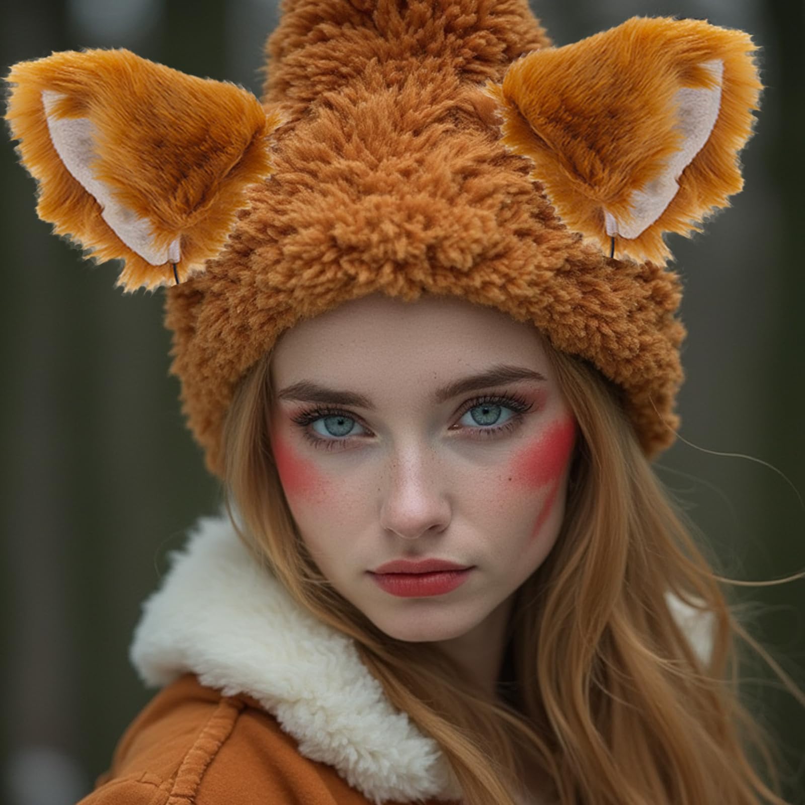 YNR Opaska na głowę do kostiumu lisa z uszami, 2 sztuki, pomarańczowe futro, na bal przebierańców, Cosplay, Halloween
