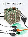 PLUGTUL Cord d'extension extérieur avec sorties multiples, 1 à 3 Fendeur Max 1.5FT Fin de prise mâle (Total 2.8FT) 16/3 SJTW Cord de puissance imperméable pour l'intérieur extérieur Halloween Noël, ETL Inscrit, Noir