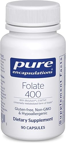 Pure Encapsulations Folato 400 | Suplemento de metafolina L-5-MTHF para apoyar la salud cardiovascular, celular y neural* | 90 cápsulas disponible en Yaxa Costa Rica