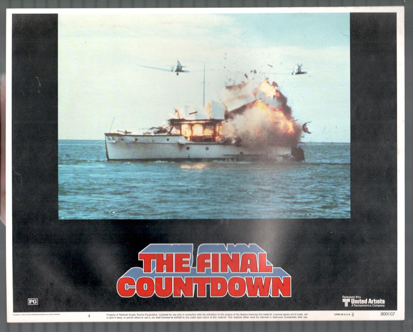 MOVIE POSTER: Final Countdown 11″x14″ Lobby Card #4 Kirk Douglas Martin Sheen Time-Travel-Sci