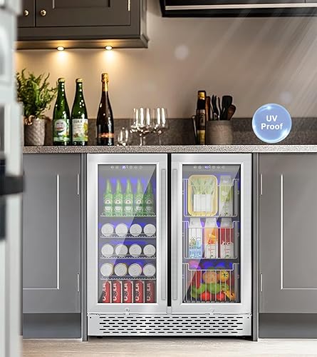 Miniatura 8 de Refrigerador de bebidas de doble zona, refrigerador de bebidas de 30 pulgadas con cesta desmontable, enfriador de bebidas de control inteligente con