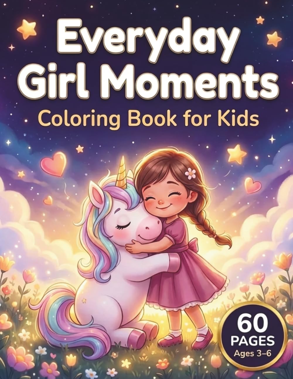 Everyday Girl Moments: A Cute and Simple Coloring Book for Kids Ages 3–6