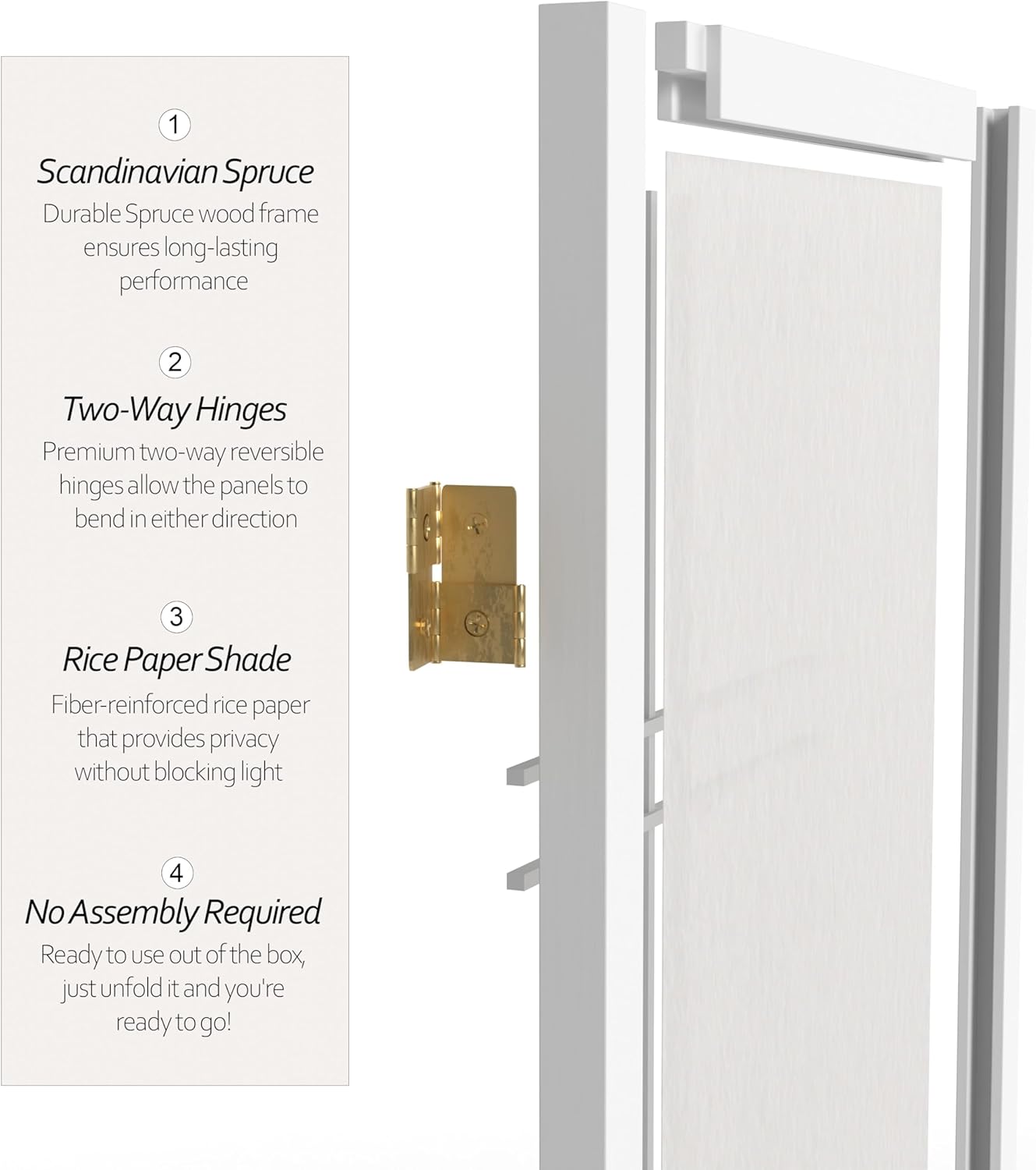 2 ft. Short Desktop Double Cross Shoji Screen - White - 3 Panels