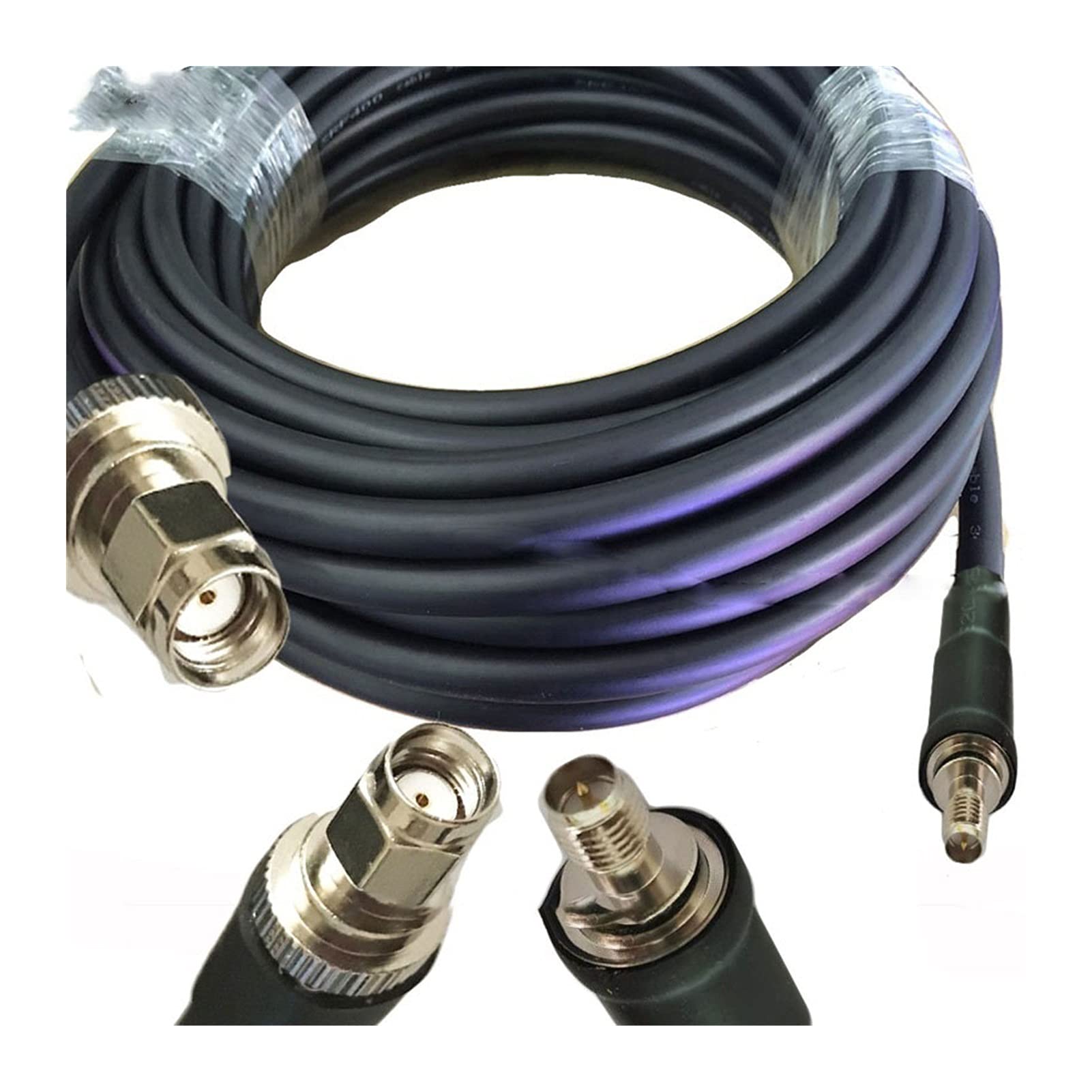 Yige Store RP-SMA macho a RP-SMA hembra Pin conector coaxial Pigtail antena Cable LMR400 Ham 15/20/30/50cm 1m 2m 300cm 5m 10m(1m)