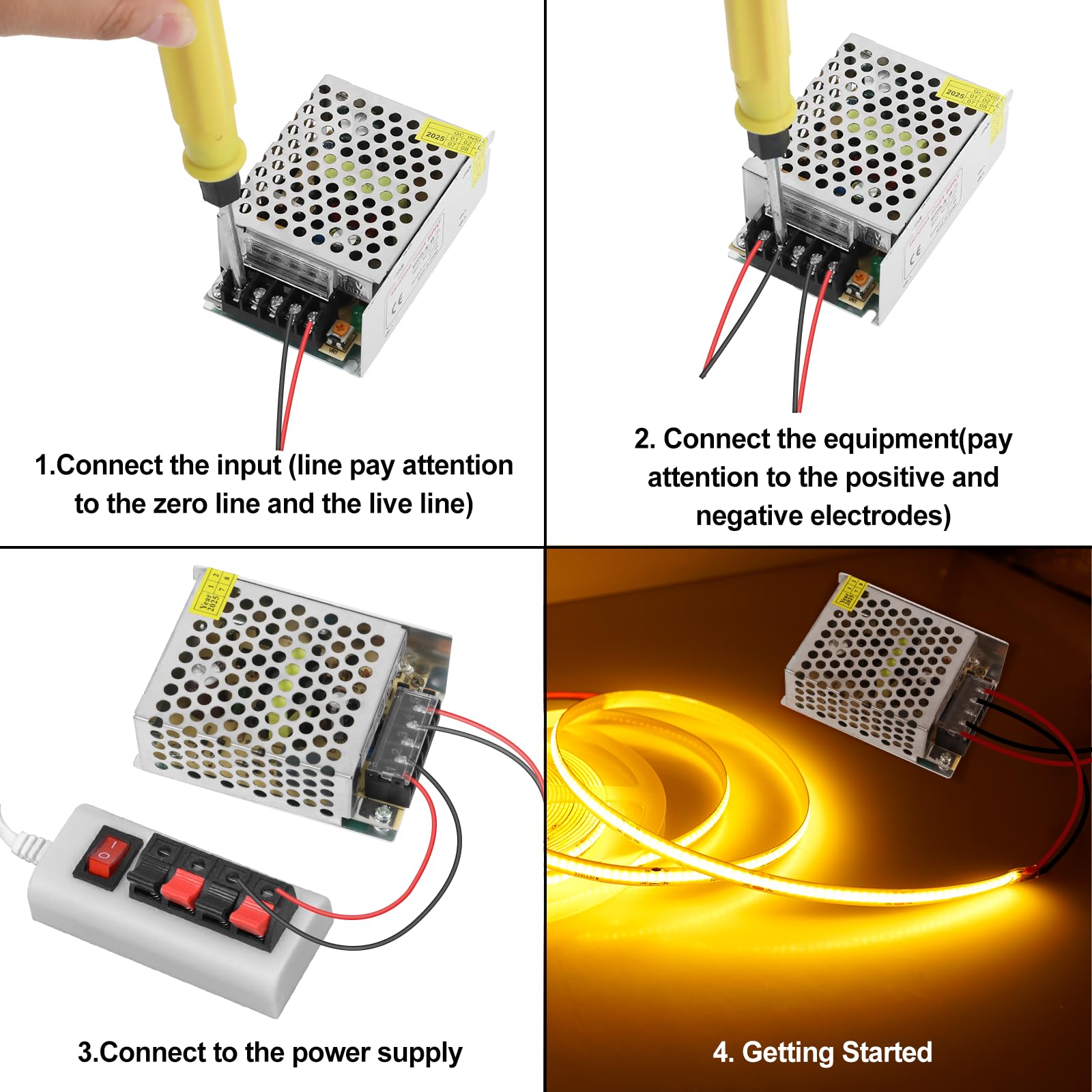 Transformator LED 24 V, 24 W, 230 V na 24 V 1 A, zasilacz sieciowy LED 24 V DC, transformator niskiego napięcia, bez szumów, bez migotania LED, 240 V na 24 V LED, zasilacz sieciowy, do taśm LED i lamp