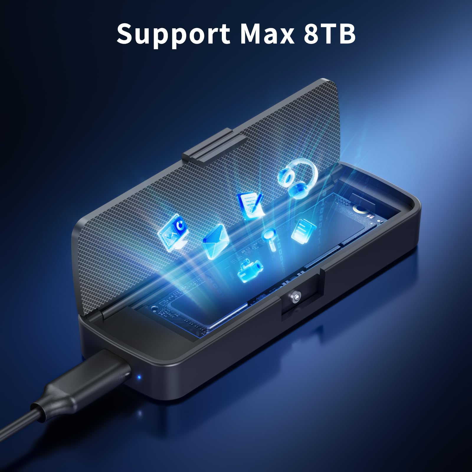 FIDECO Box esterno per SSD M.2 NVMe, adattatore da M.2 NVMe a USB, lettore SSD USB 3.2 Gen 2 (10Gbps) con installazione senza attrezzi, supporto UASP e Trim, design a sandwich
