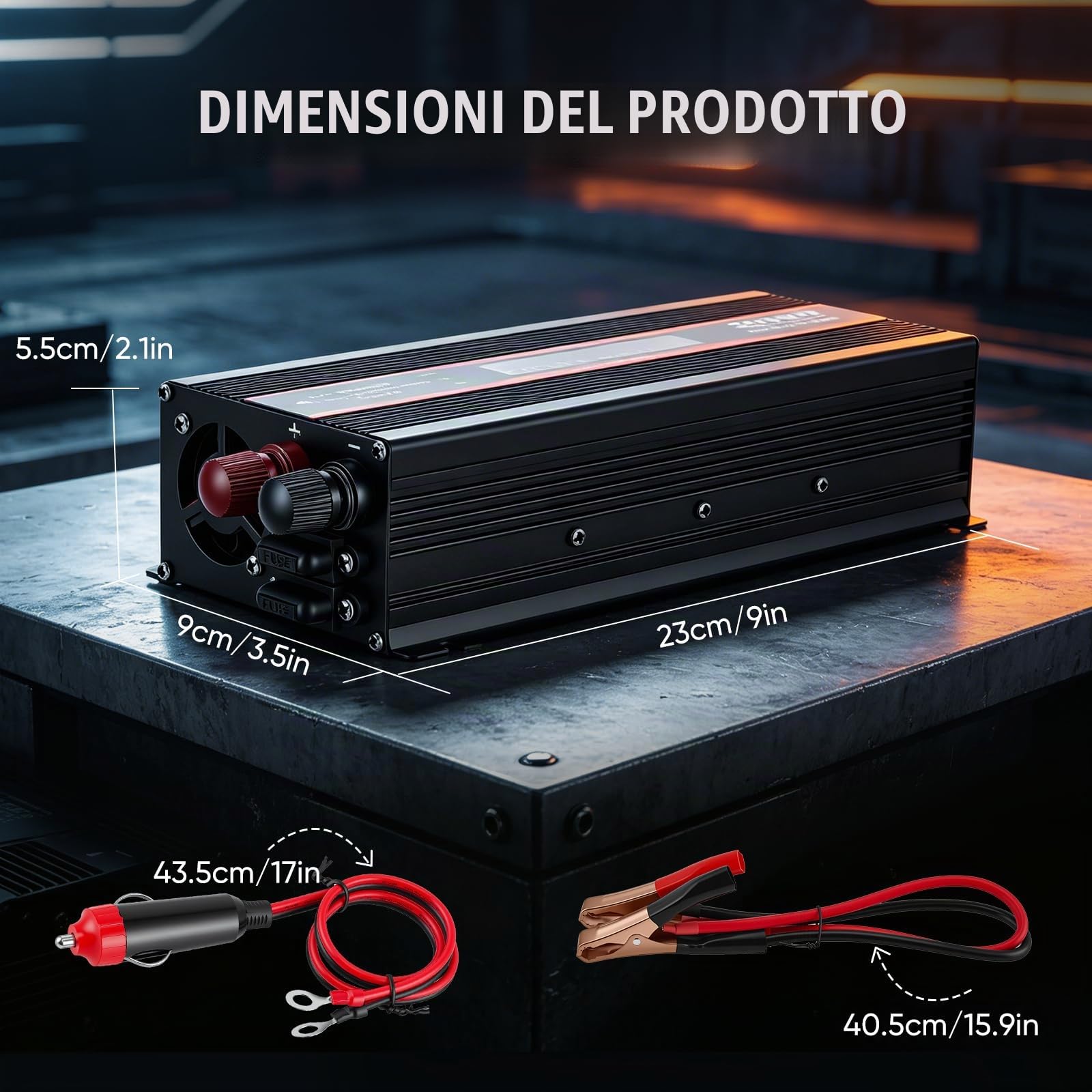 2000W Onda Sinusoidale Pura Power Inverter DC 12v in AC 220v Trasformatore Convertitore di Tensione con Display LCD Intelligente, EU Presa, porta USB e accendisigari per auto, camion, roulotte