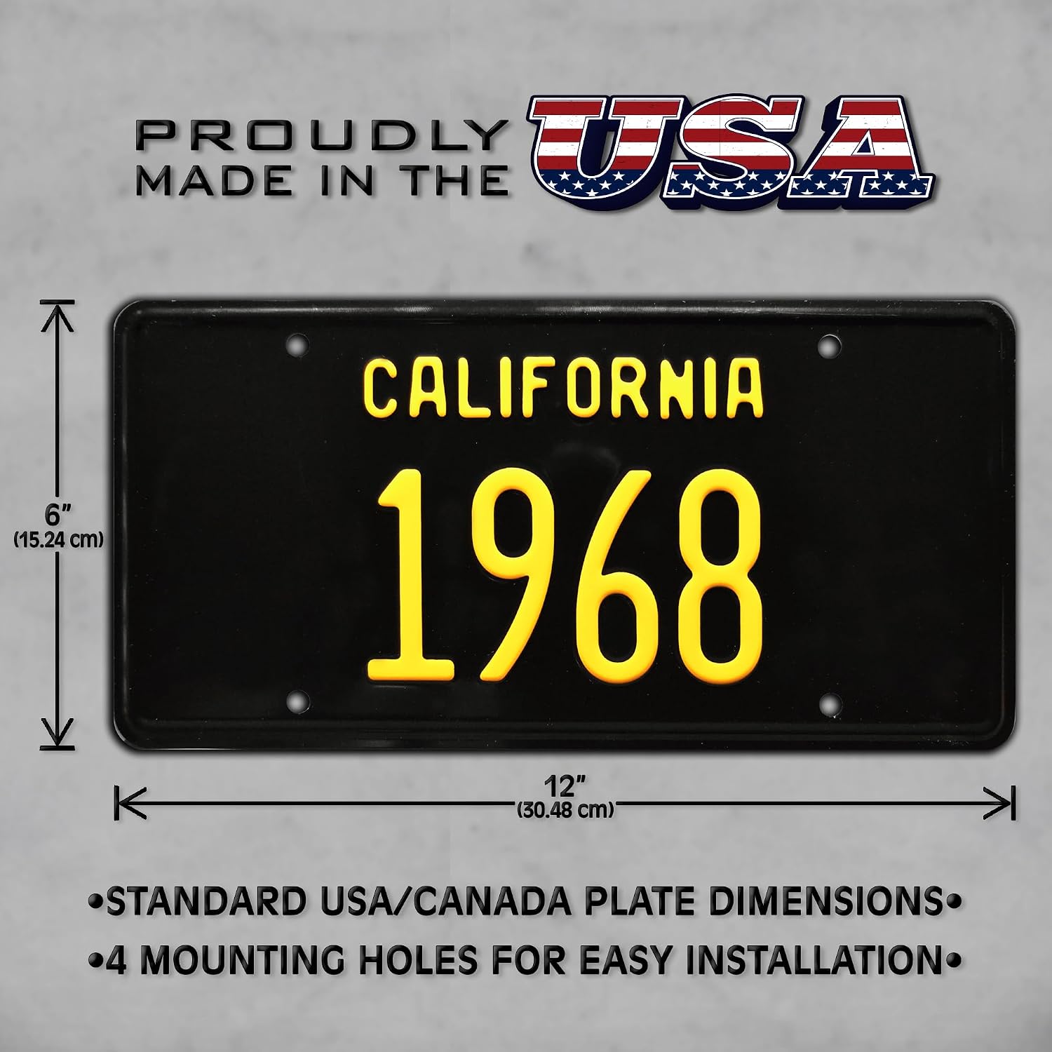 Celebrity Machines | California Vintage Hot Rod | 1968 | Vanity Plate, Stamped Aluminum, Metal Decorative Tag, Corrosion Resistant, Quality Novelty Sign, Wall Decoration, Wall Hanging image 3