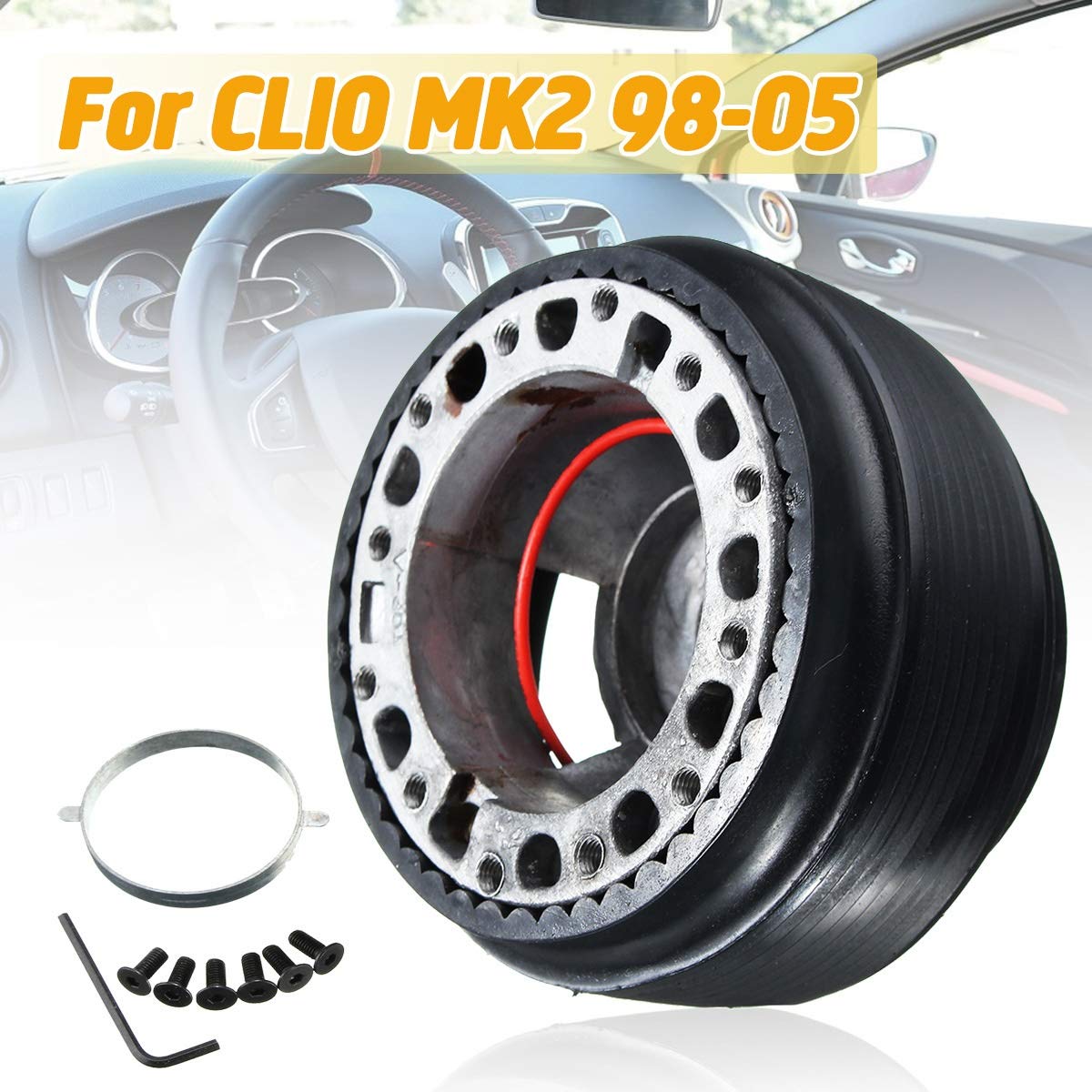 Direction Noir Roue rapide courte à moyeu Adaptateur for Renault CLIO MK2 1998-2005