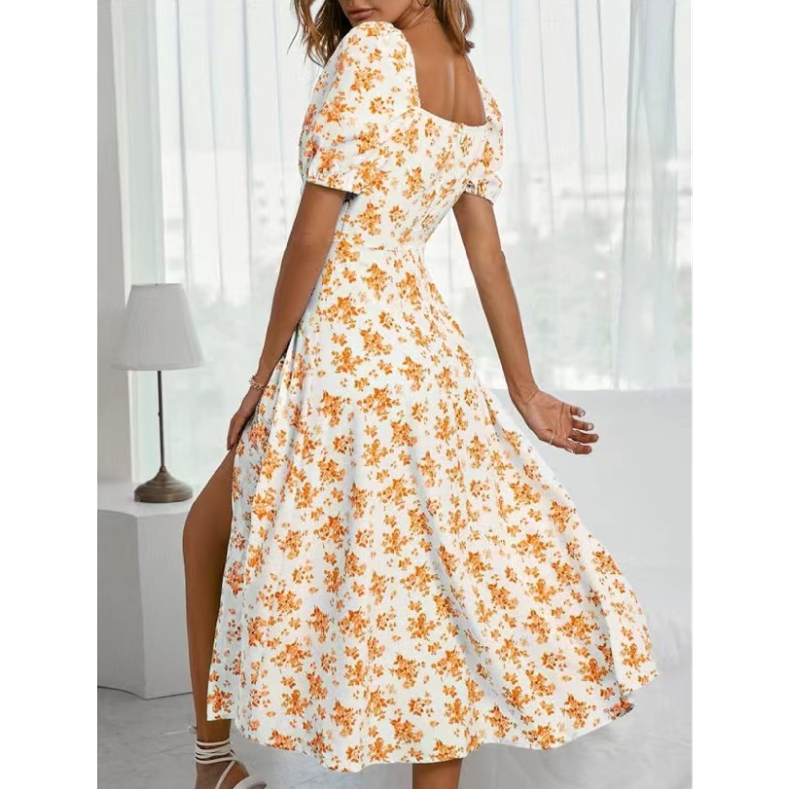 Robes D'Été Robes Pour Femmes Robes D'Été Mi - Longue Robes Pour Femmes Robe Moulante à Dos Découvert Élégante Sans Manches Split Casual Party Dress, HUTALIM, Bleu clair, XXL