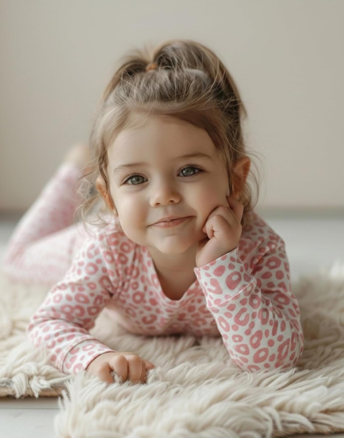 moimoln Baby Toddler Pajama Set Snug-Fit Cotton Modal Sleepwear, Leopard, Check & Solid Mix (6M-8Y, 1/2 Pack) - Image 3