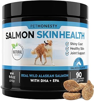 Salmon Oil for Dogs - Omega 3 Fish Oil For Dogs All-Natural Wild Alaskan Salmon Chews Omega 3 for Dogs for Healthy Skin & Coat, Cure Itchy Skin, Dog Allergies, Reduce Shedding - 120 Count Dog Fish Oil