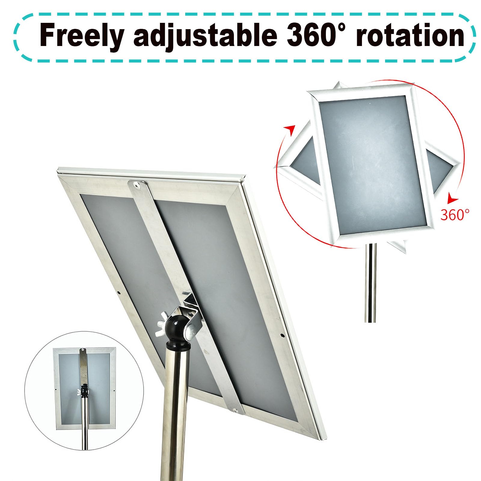 Soporte para carteles A4, soporte para carteles, pantalla de pie ajustable para negocios, ferias, publicidad de oficina A4 Gold Right-angle style