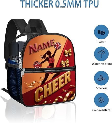 Miniatura 4 de Custom Clear Backpack for Girls - 12x6x12 Inches Cheerleading Schoolbag for Women, Kids, Teens - Stadium Approved Small Transparent TPU Bookbag for