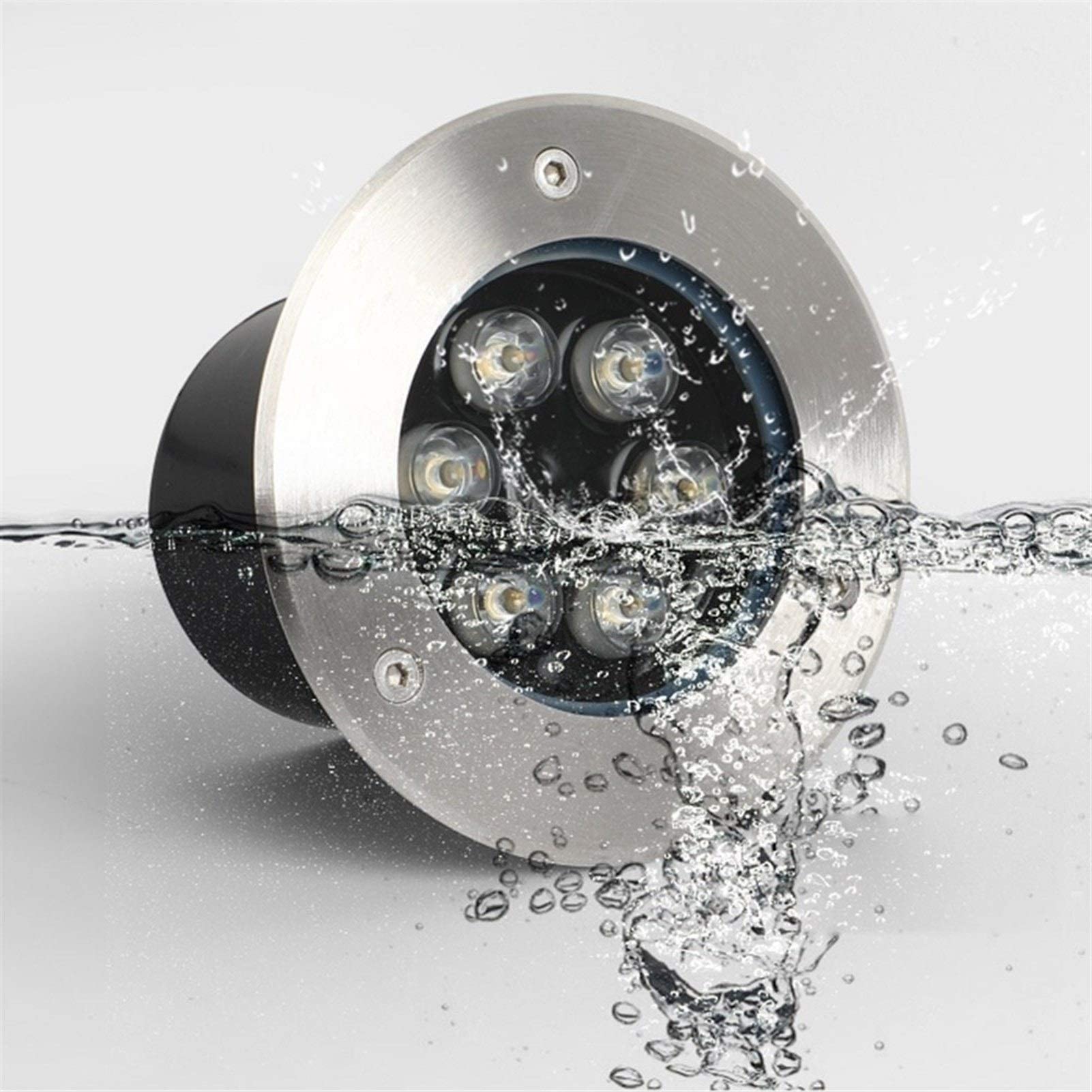 Luces LED para Exteriores empotradas en el Suelo, focos LED de CA 85-265 V, focos LED para Exteriores a Prueba de Agua IP67, focos LED para Exteriores empotrados (Color: luz cálida, tamaño:
