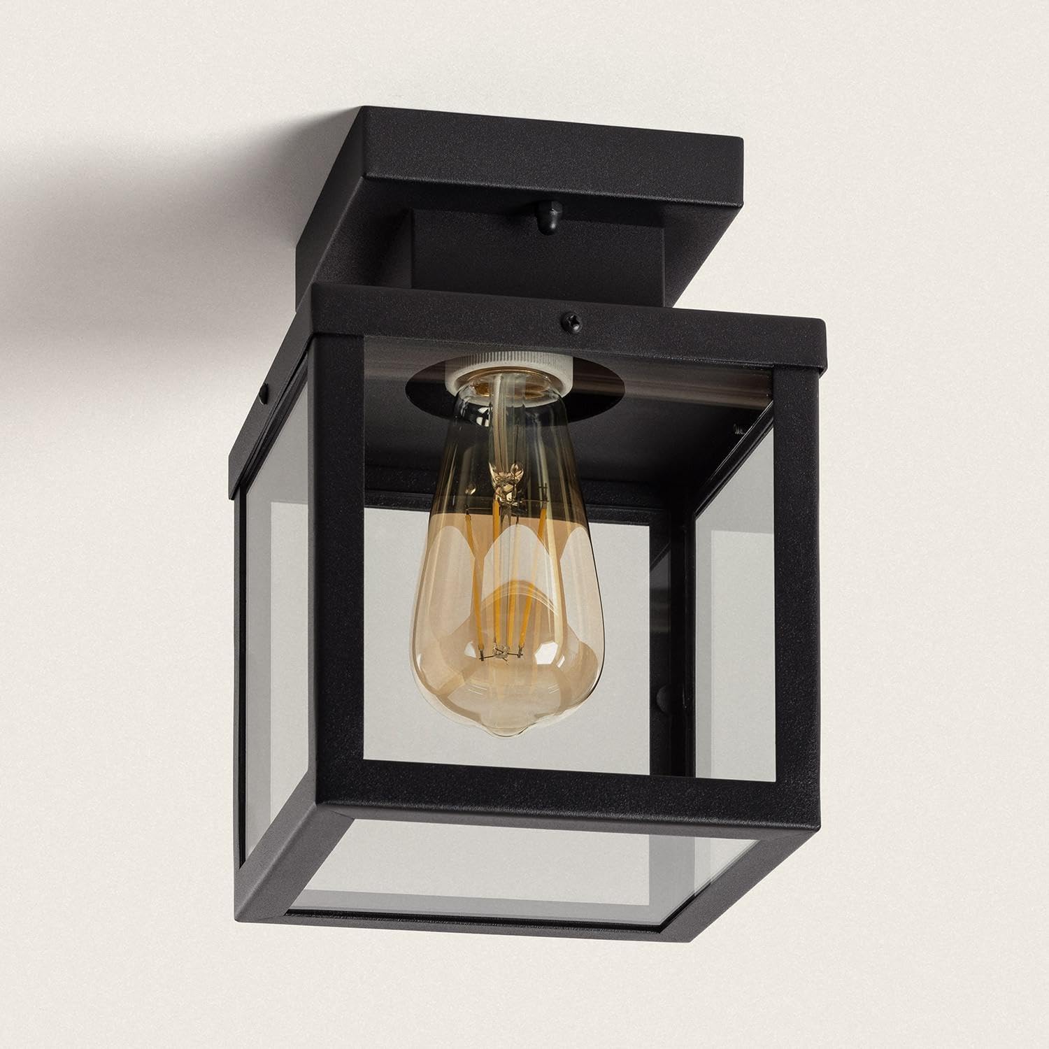 LEDKIA LIGHTING Applique da Soffitto per Esterni Alluminio Theia Nero E27