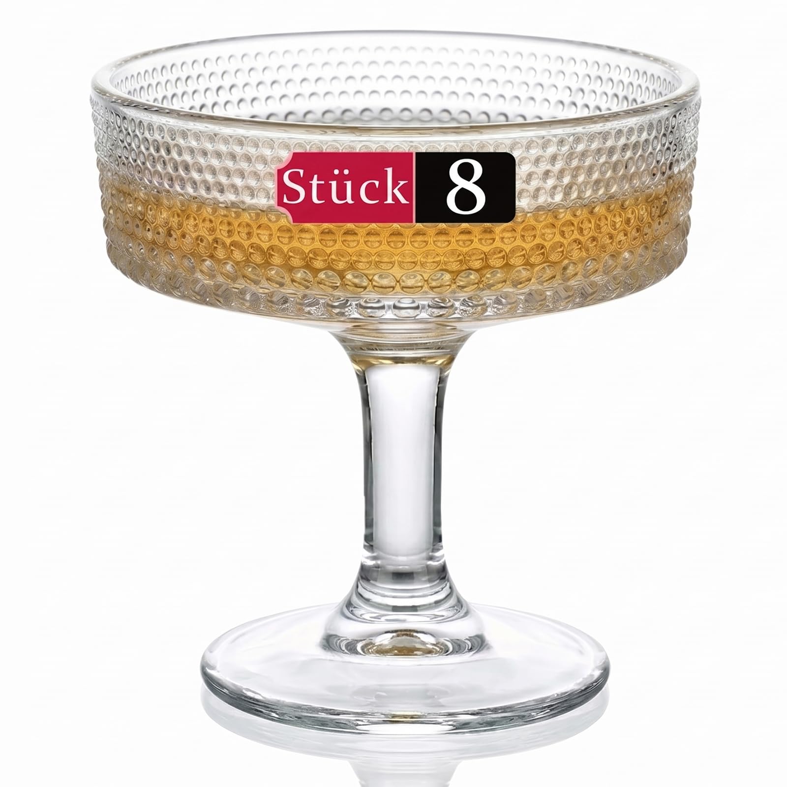 Juego de 8 vasos de martini, estilo vintage, 20 cl (8, T1006)