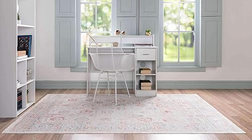 Miniatura 4 de Unique Loom Noble Collection - Alfombra de área tradicional, envejecida, vintage, botánica, fronteriza, rectangular, 4 pies 1 pulgada x 5 pies 7