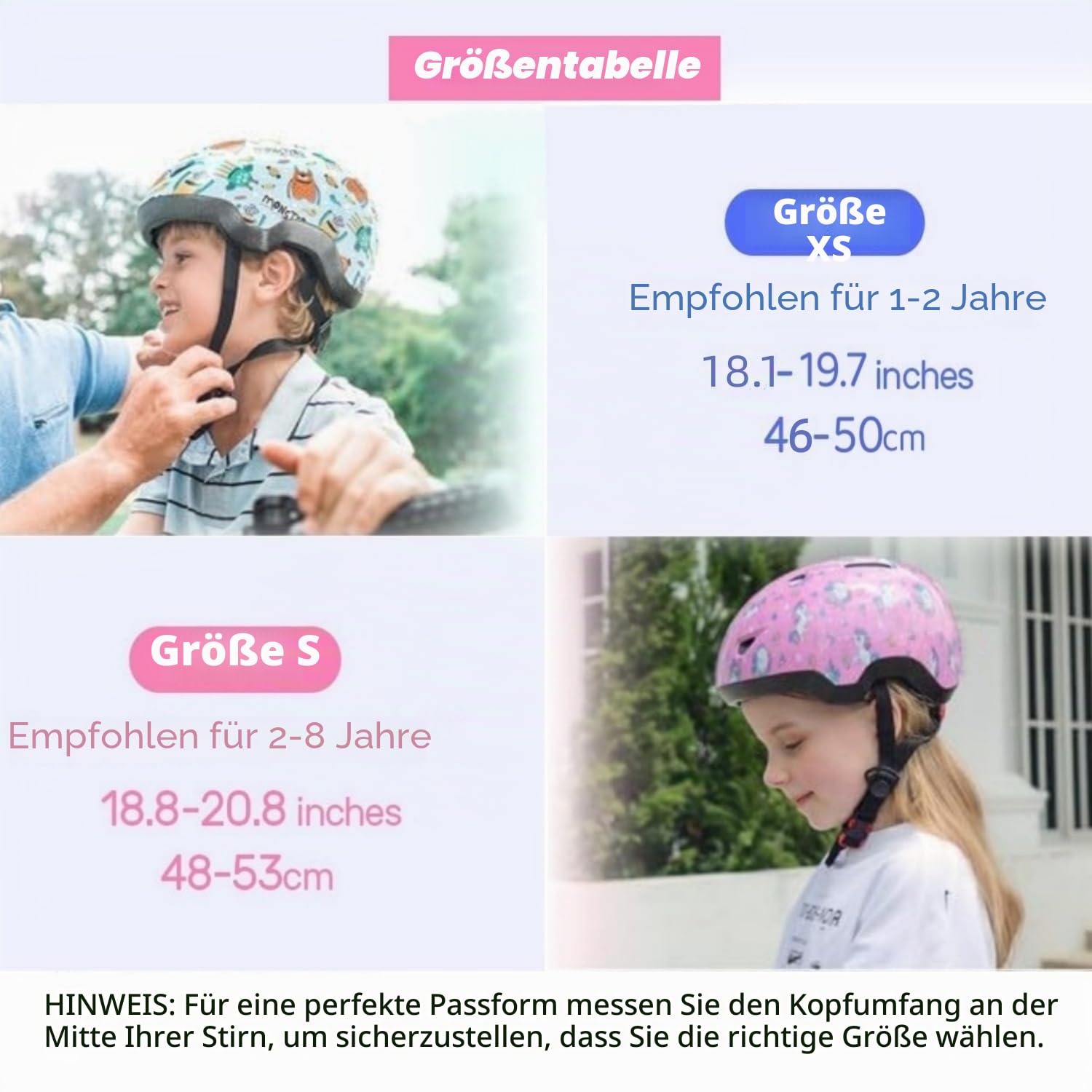 Kinderhelm für 1–8 Jahre, Kleinkindhelm für Säuglinge, Babys, bedruckte Charaktere, Kinder-Fahrradhelm für Jungen, Mädchen, Kinderhelme zum Radfahren, Roller, Skateboard, Skaten