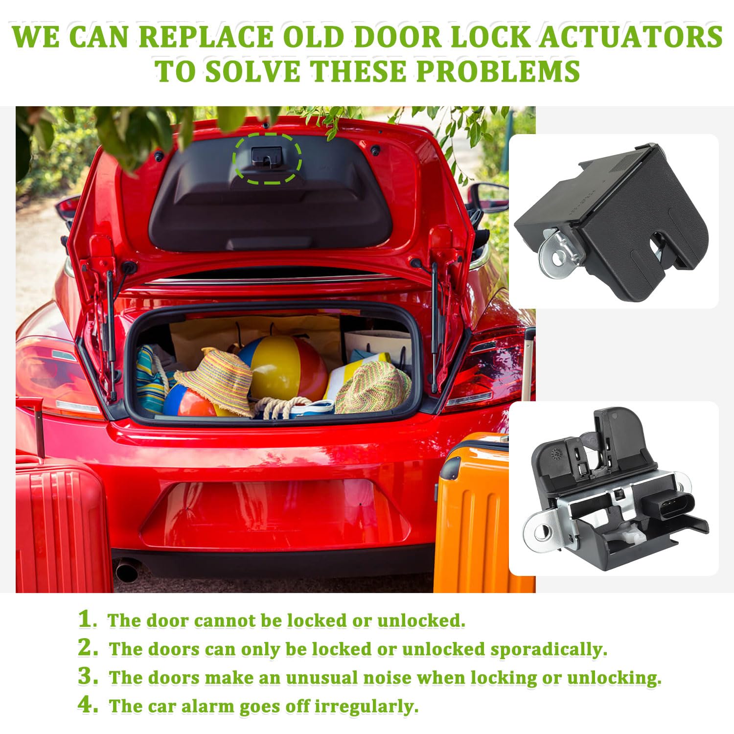 Tailgate Lock For V W Golf Serrure de coffre de hayon pour Golf Polo Touran Passat 1T0827505H, pièces pour 5K0827505A 1K6827505E Boot Lock