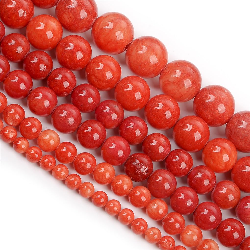 Perles en pierre naturelle rouge jade topaze ronde pour bracelet DIY