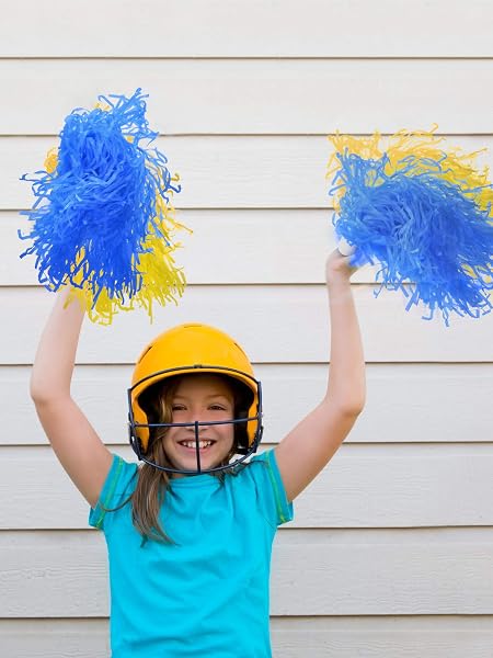 Confezione da 12 Pompon da Cheerleader, Sport, Danza, Cheer, in plastica, per Tifosi di Squadra Sportiva - 3