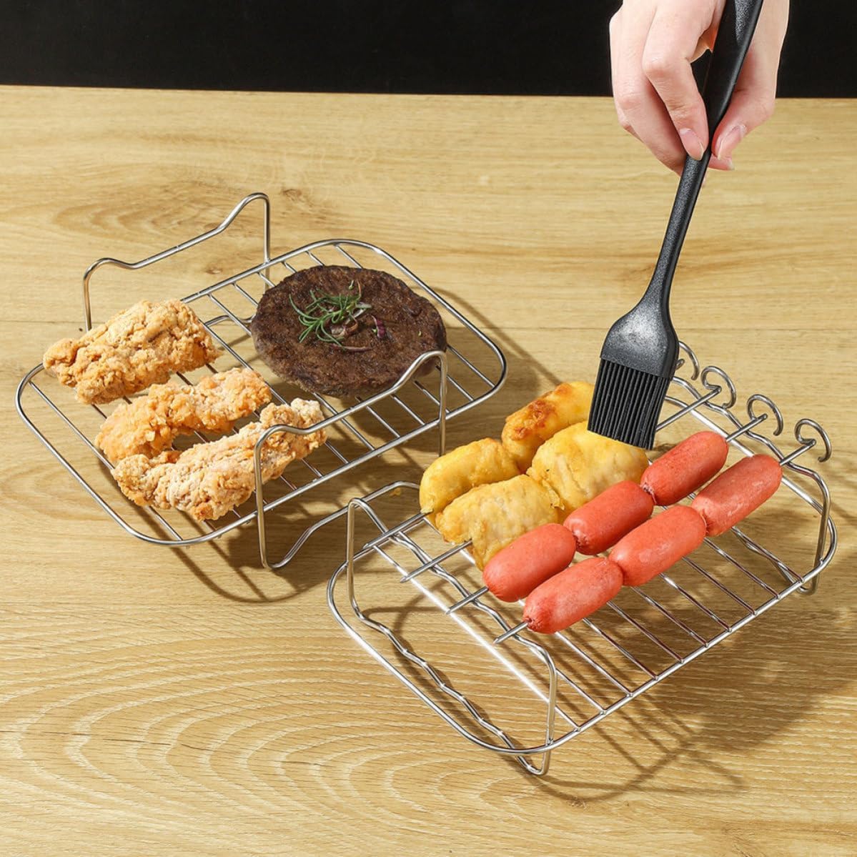 Stainless Steel Steam Rack Grill Rack Kit for Air Fryer Xmas